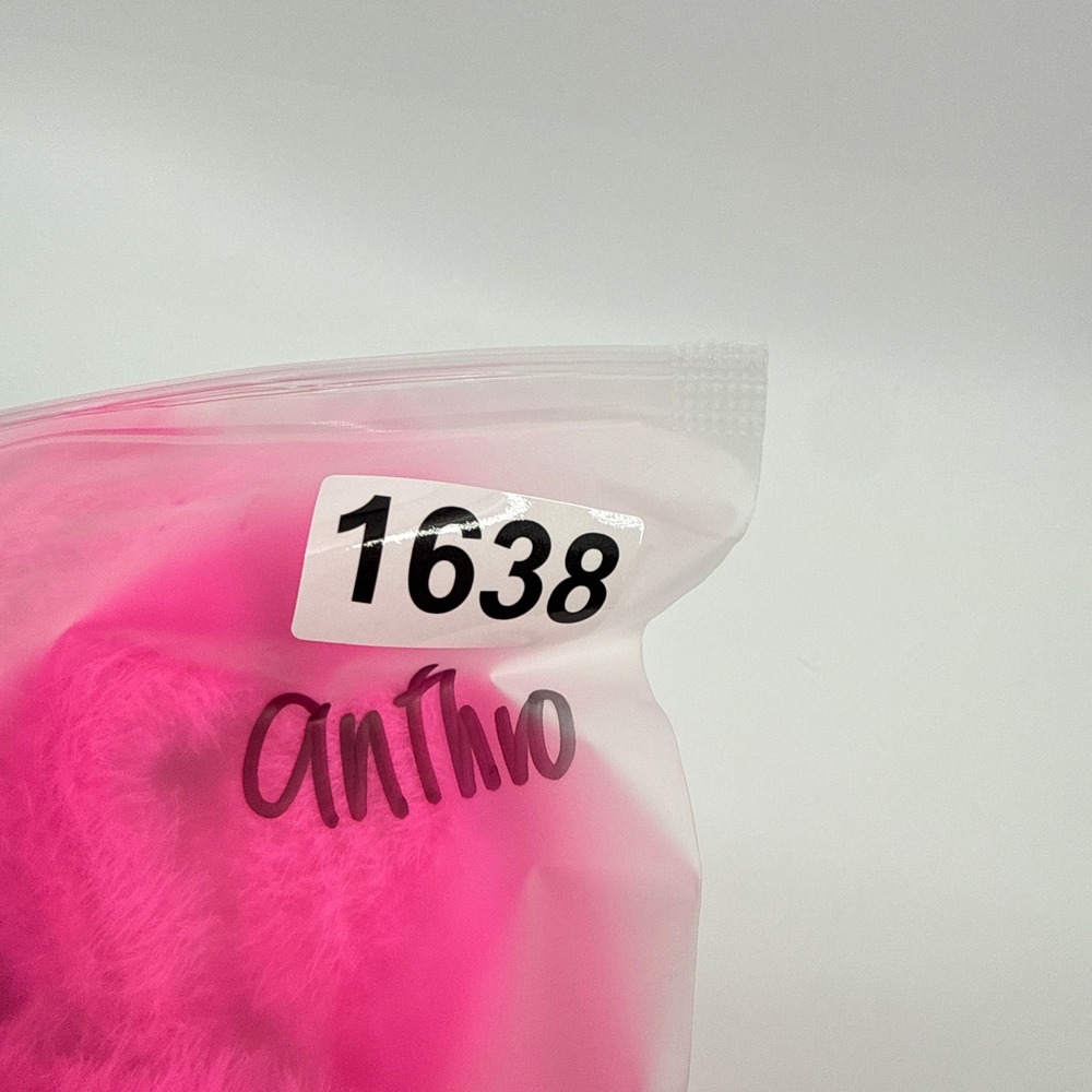 By Anthropologie Neon Pink Fuzzy Sweater Eyelash Mock Neck Cropped Knit Top M - Picture 9 of 9